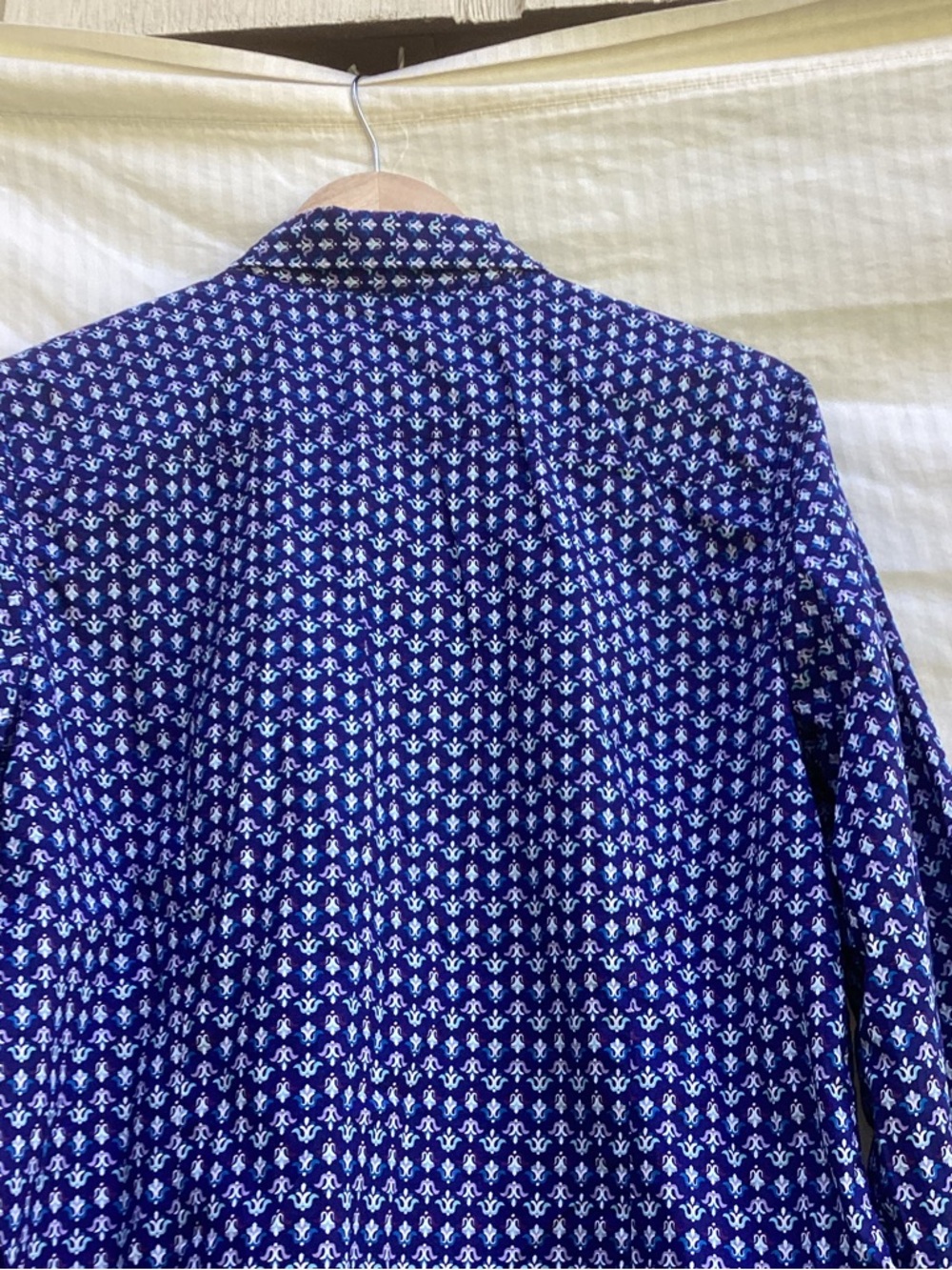 Talbots Blue Printed Button-Down Shirt, size medium - Picture 7 of 9